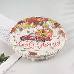 Hot Selling 20 Pieces Thanksgiving Party Plates Disposable <em>Paper</em> Desserts Plates