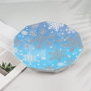 Factory Price 20 Pieces Christmas Party Plates Disposable Holiday <em>Paper</em> Plates