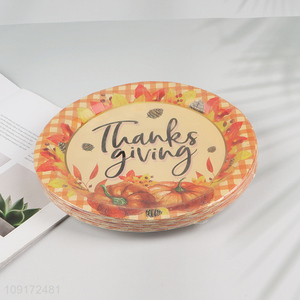 Hot Selling 20 Pieces Thanksving <em>Paper</em> Plates Disposable <em>Paper</em> Desserts Plates
