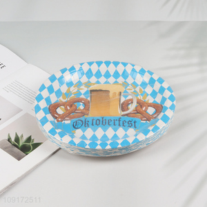 High Quality 15 Pieces Disposable Oktoberfest <em>Paper</em> Plates Oktoberfest Party Supplies