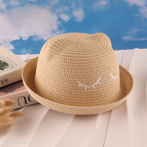 Good Quality Kids <em>Straw</em> Hat Cat Beach Hat Outdoor Sun Hat