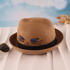 China Imports Kids <em>Straw</em> Hat Cat Beach Hat Outdoor Sun Hat