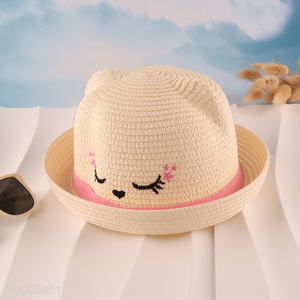 High Quality Kids <em>Straw</em> Hat Cat Sun Hat Toddler <em>Straw</em> Hat