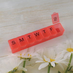 Factory price portable travel weekly medicine storage <em>box</em> <em>pill</em> <em>box</em> for sale