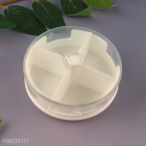 Low price round portable plastic medicine storage <em>box</em> <em>pill</em> <em>box</em> for sale