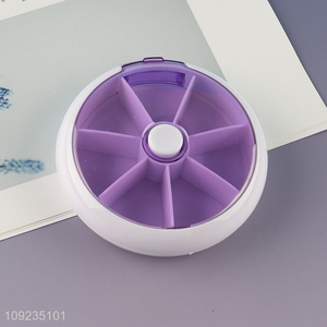 China wholesale round plastic medicine storage <em>box</em> <em>pill</em> <em>box</em> for travel