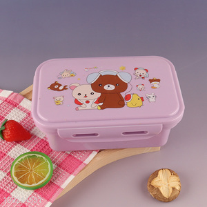 High Quality 2-Compartment Cartoon Kids Bento Lunch Box with <em>Spoon</em>