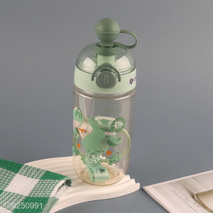 High Quality Plastic Water Bottle with <em>Straw</em> & Shoulder Strap for Kids Students