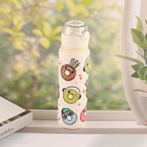 Factory Price Donut Water Bottle Large Capacity Plastic Water Bottle with <em>Straw</em>