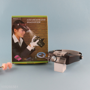 Factory Price LED Head Magnifier Headband Magnifying Glass with Light