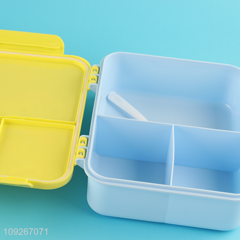 Low price cartoon plastic school children lunch box set for sale