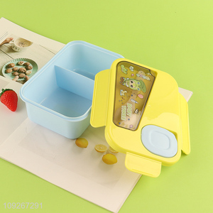 Good selling 2compartment school kids plastic lunch box set wholesale