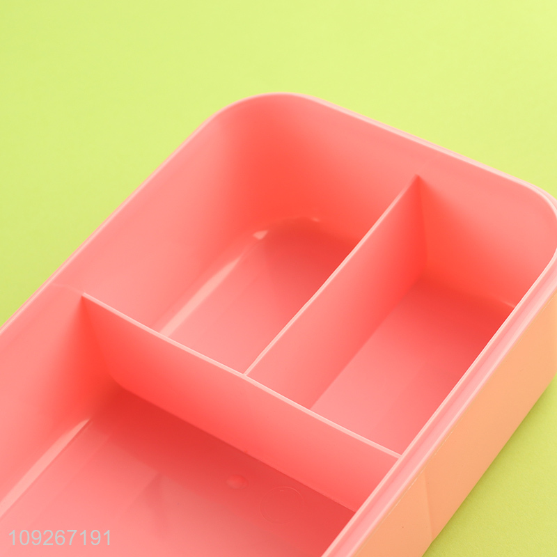 Factory supply portable 3compartment plastic lunch box set for sale