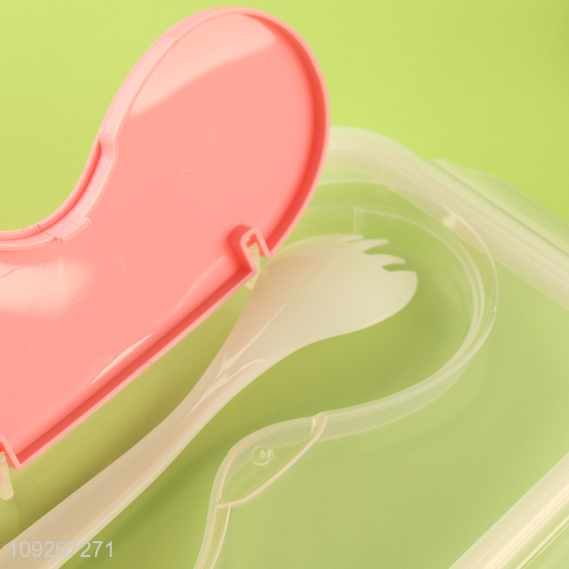 Factory direct sale plastic 3compartment school kids lunch box set