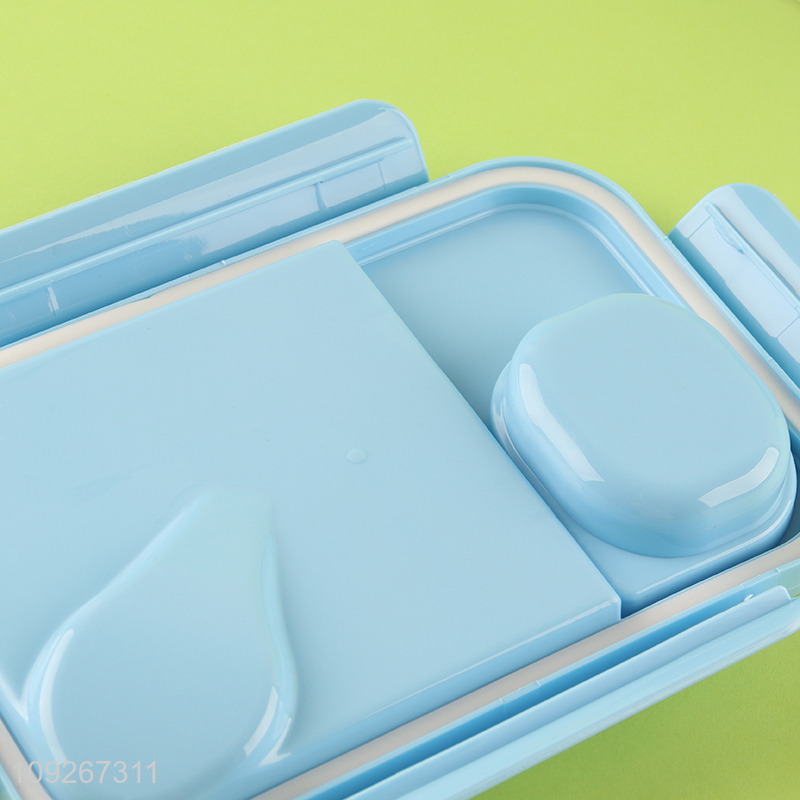 Most popular cartoon portable 3compartment plastic lunch box set