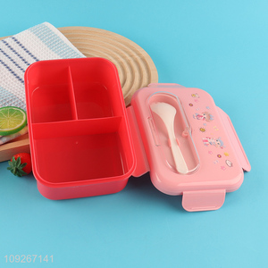 Top sale 3compartment kids portable plastic lunch box set wholesale