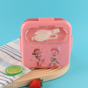 Factory price portable cartoon school kids lunch box set for sale