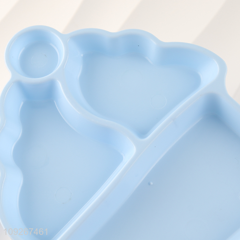 Most popular blue plastic kids dinner plate set with cartoon water bottle