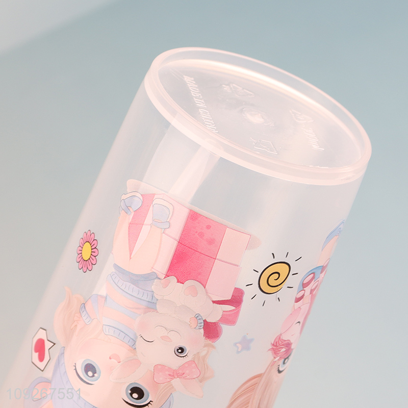 Factory wholesale house shape plastic children dinner plate with straw cup