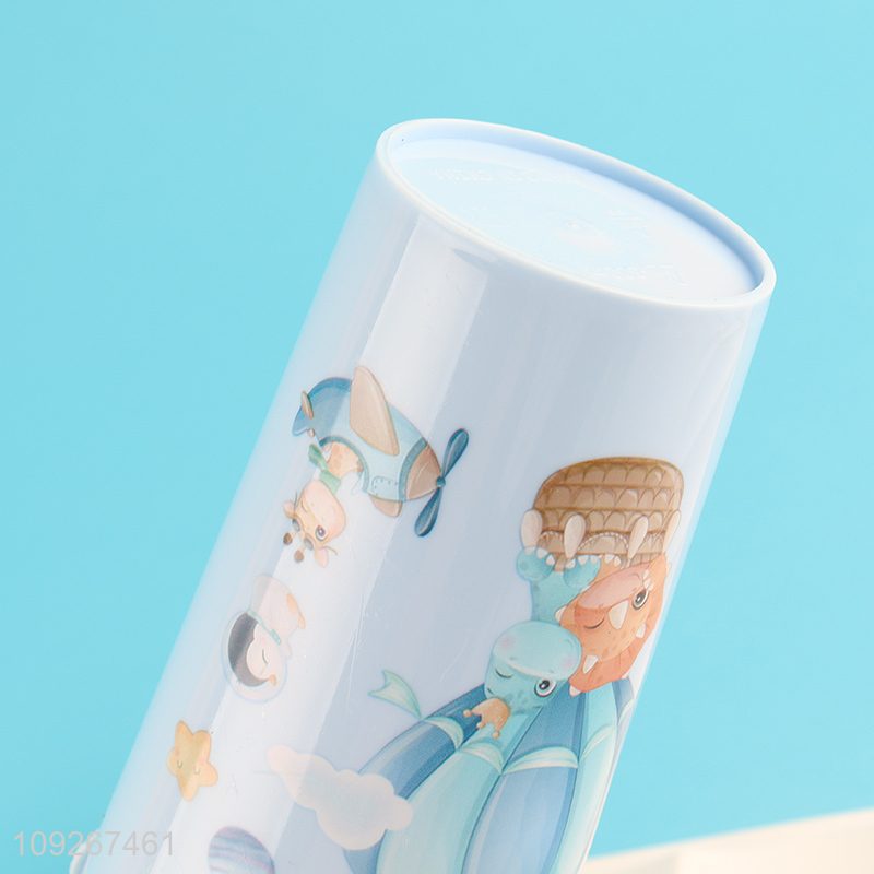 Most popular blue plastic kids dinner plate set with cartoon water bottle