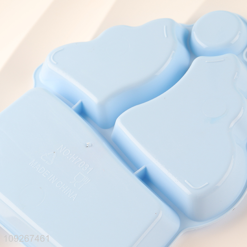 Most popular blue plastic kids dinner plate set with cartoon water bottle