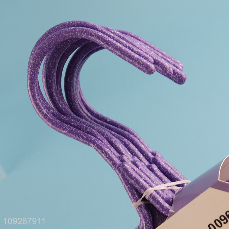 New arrival 10pcs purple non-slip clothes hanger coat hanger for sale