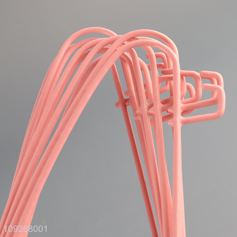 Good quality 10pcs non-slip plastic-coated hanger coat hanger for sale