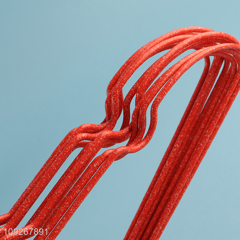 Popular products red 10pcs plastic-coated hanger clothes hanger for household