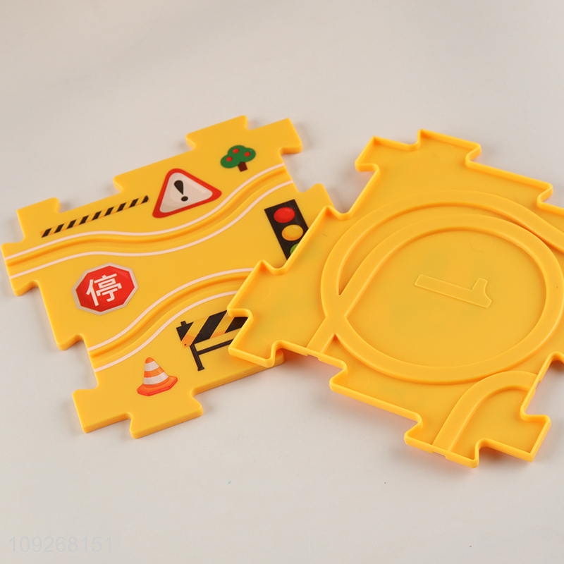 Hot products kids engineering puzzle game electric rail car toys for sale
