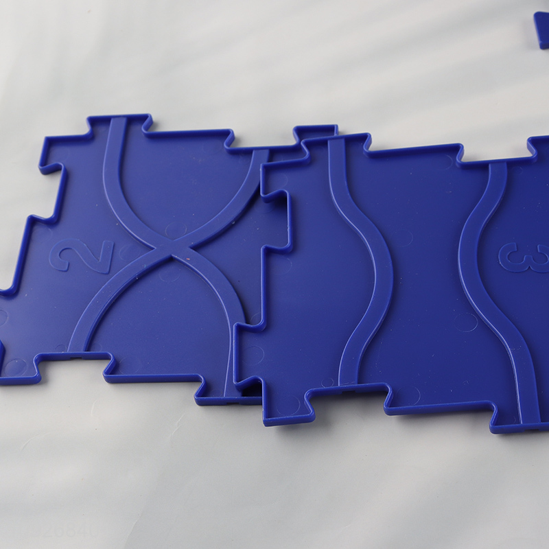 Hot items children diy space puzzle game rail car toys set