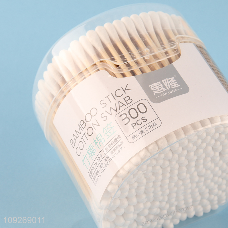New product 300pcs personal care bamboo stick cotton swab cotton bud for sale