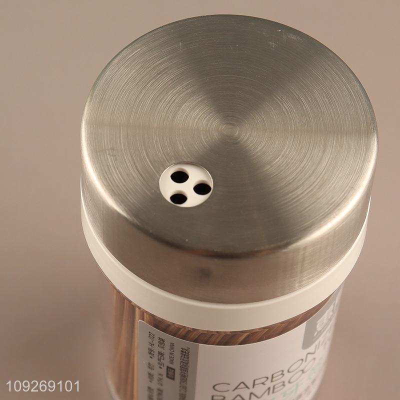 Factory price 380pcs disposable carbonized bamboo toothpicks for sale