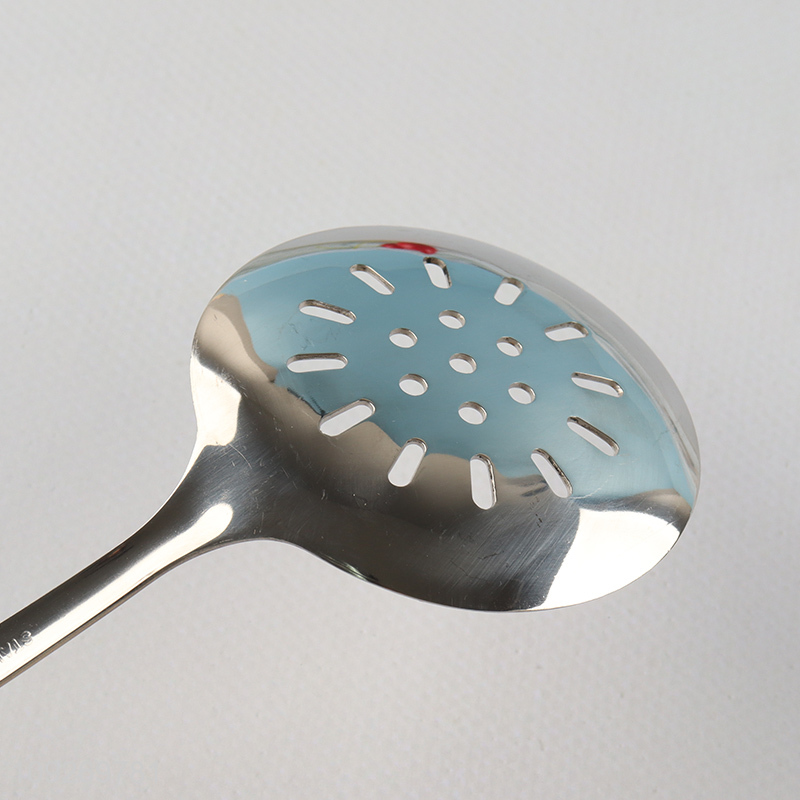 Factory price stainless steel home restaurant kitchen utensil slotted ladle