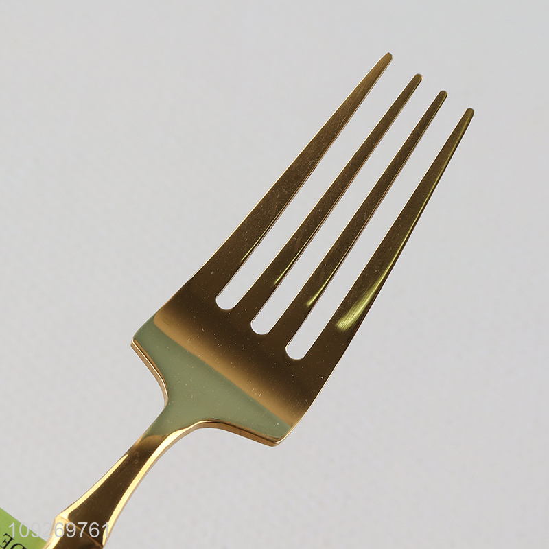 Top selling golden stainless steel cutlery dinner fork wholesale