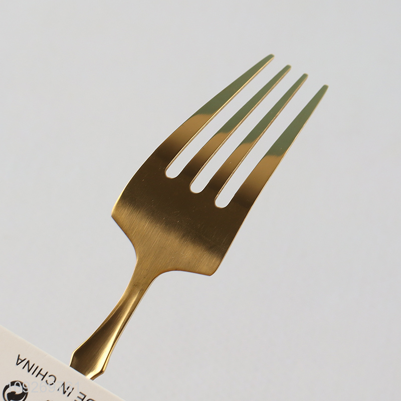 Top selling golden stainless steel cutlery dinner fork wholesale