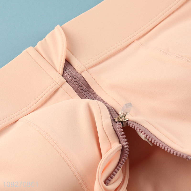 Online wholesale breathable sports women underwear women bra with zipper