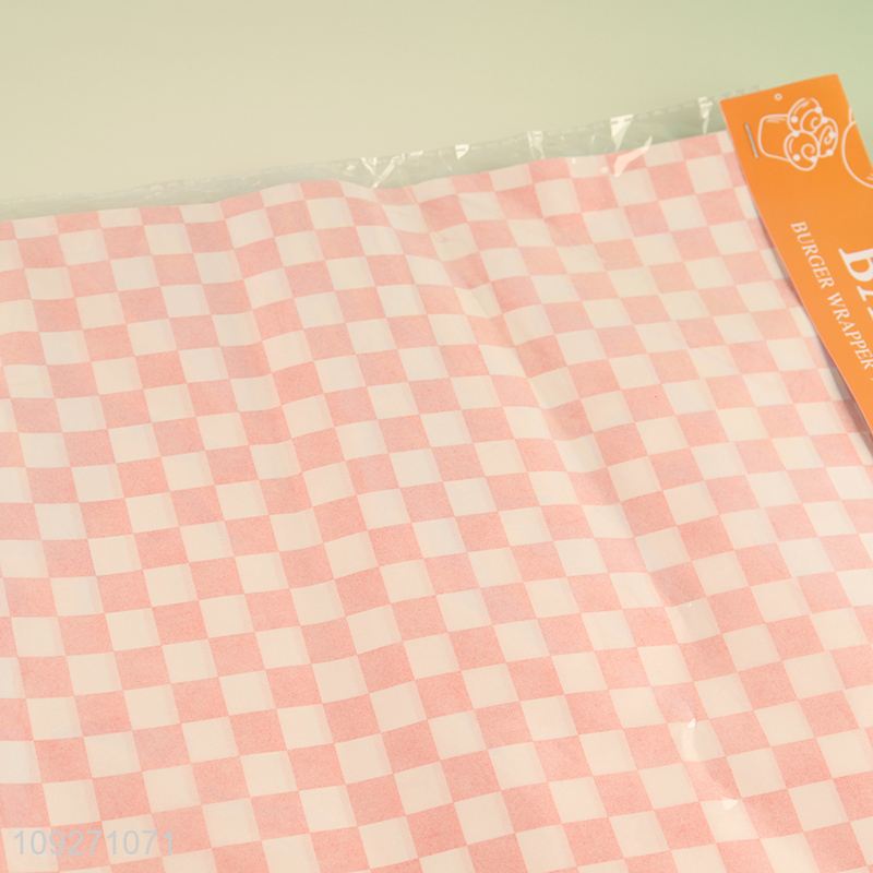 Factory supply disposable kitchen baking paper hamburger paper