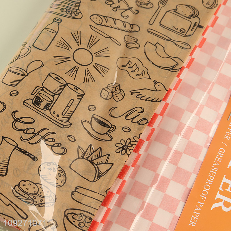 Factory supply disposable kitchen baking paper hamburger paper