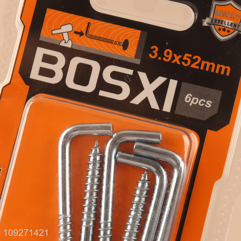 Popular products 6pcs iron j-shaped hook right-angle nails set