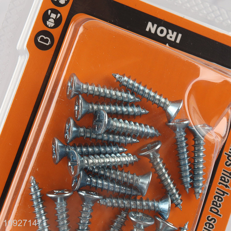 China factory 4*20mm zinc-plated phillips flat head self-tapping screws