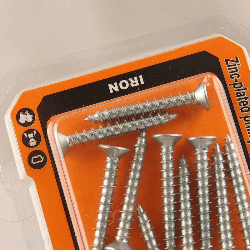 China products 10pcs 5*35mm zinc-plated phillips flat head self-tapping screws