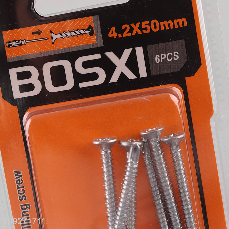 China wholesale 6pcs 4.2*50mm drilling screw self-tapping screws