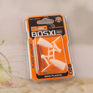 Low price hardware accessories plastic wall anchor and screw set