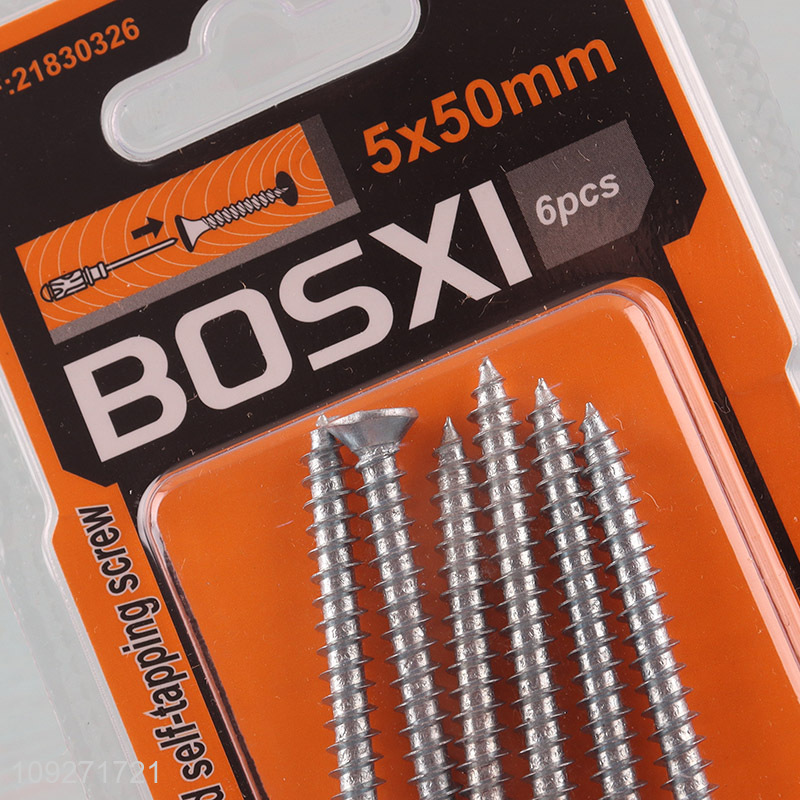 Hot selling 5*50mm zinc-plated phillips flat head self-tapping screws