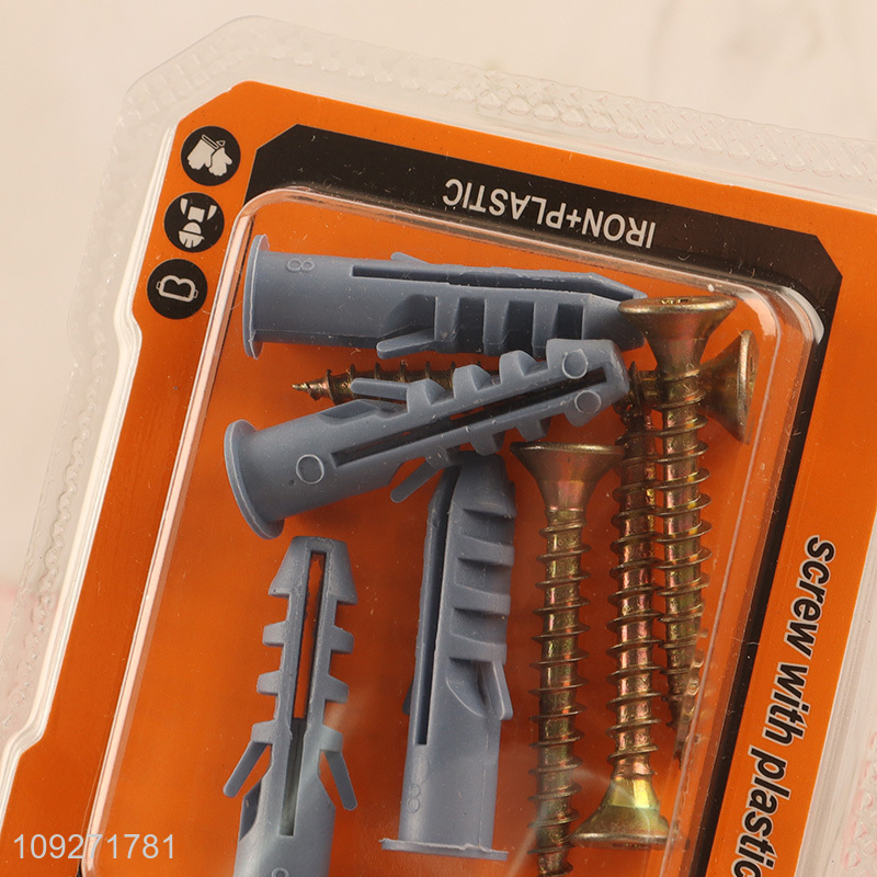 Top sale 4pcs self-tapping screws with plastic expansion screw tube