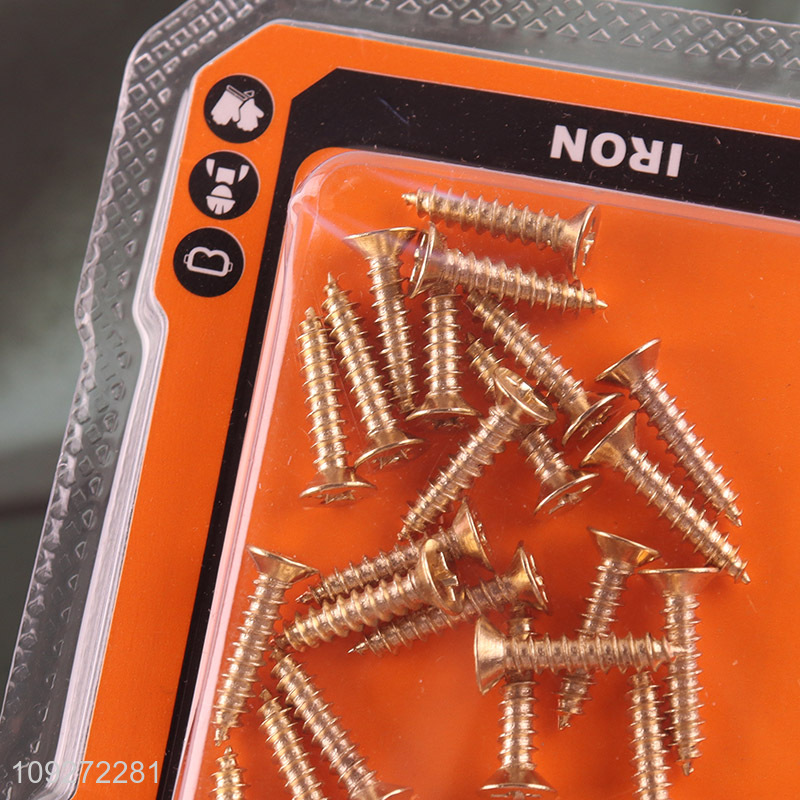 Top selling 3.5*16mm copper-plated phillips flat head self-tapping screws