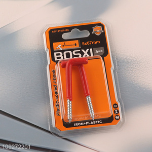 New arrival 2pcs plastic coated self tapping screws hooks