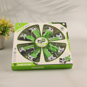 Latest products sanitation truck children's toy pull back car set