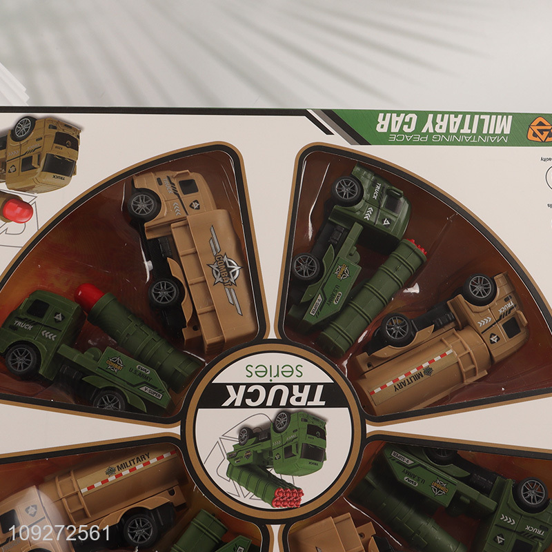 Good selling military series children's toy pull back car set