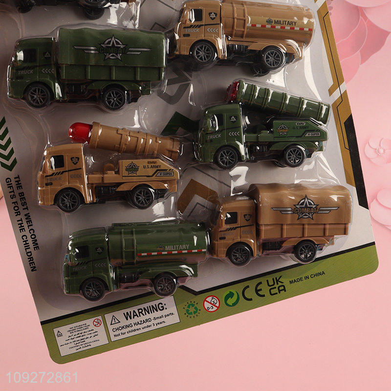 Top sale military truck children pull back car toy set